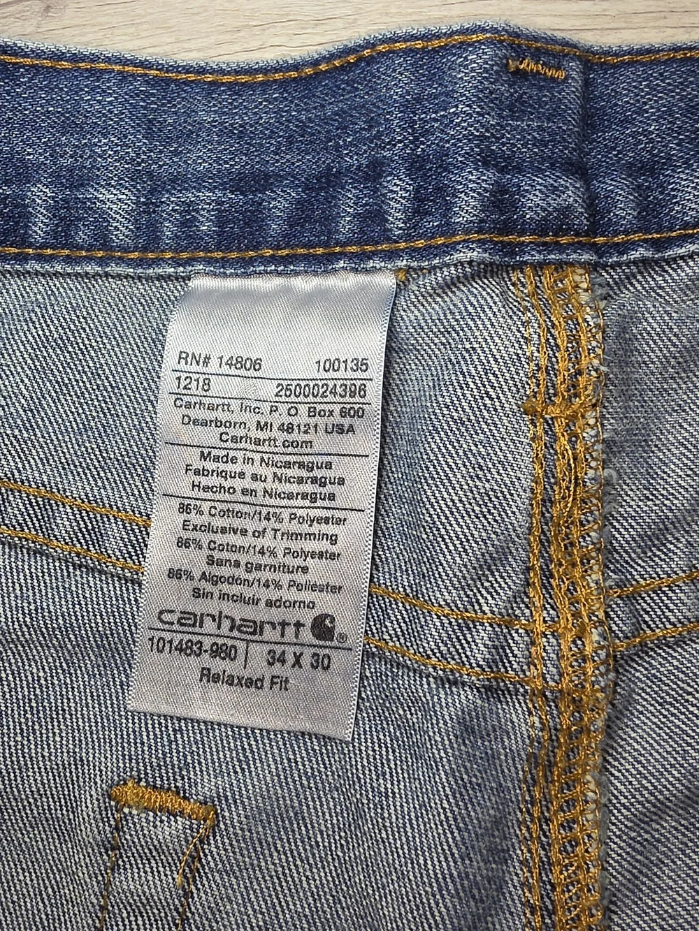 Carhartt Relaxed Fit Jeans Men's Size 34x30 J020